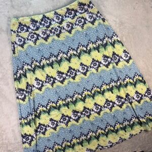 Jane Ashley‎ Women's A-Line Skirt Multicolor Geometric Stretch Knit Sz 1X Boho